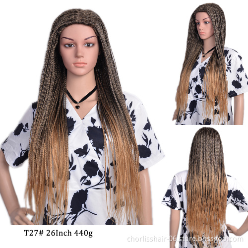 Newest Top Box Twist Braids Wigs With Baby Hair 28 Inch Fully Handmade 4X4 Synthetic Lace Frontal Braided Hair Extensions